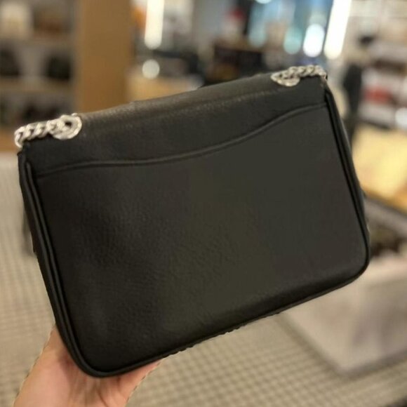 Pre-Owned COACH Klare Crossbody 25 w/Silver Chain in Black - Picture 6 of 15